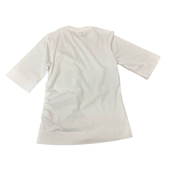 GANNI White Ruched T-Shirt Sz: XXS - Picture 4 of 7
